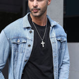 Men's Stainless Steel Lettering Cross Necklace – Jewelry Gift Ideas — 1