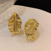 Metal Three-dimensional Leaf-shapepd Stud Earrings – Gifts for Her — 2