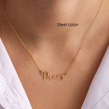 Stainless Steel Signature Nameplate Necklace – Jewelry Gift Ideas — 2