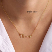 Stainless Steel Signature Nameplate Necklace – Jewelry Gift Ideas — 2