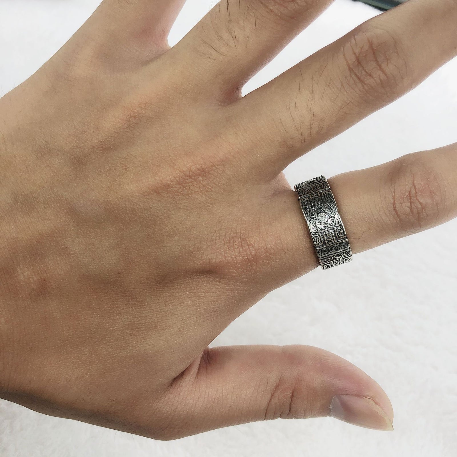 Antique Retro Tangcao Pattern Ring Female Woven Trendy – Gifts for Her — 1