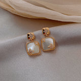Silver Needle Opal Earrings Temperament Geometric – Stylish Gifts — 17