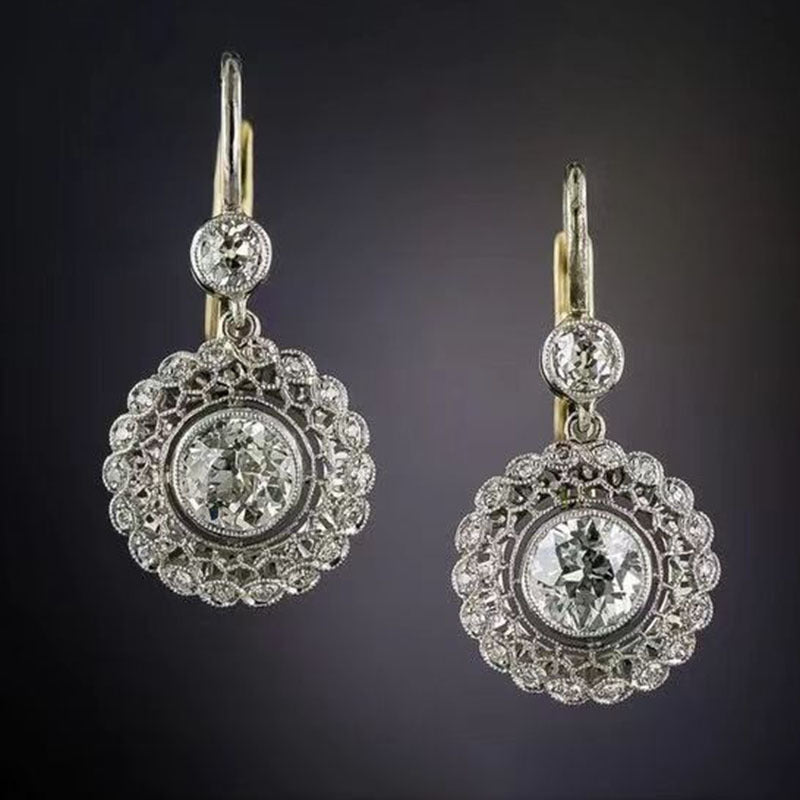 Female Geometric Circular Zircon Earrings – Gifts for Her — 1