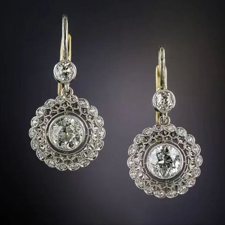 Female Geometric Circular Zircon Earrings – Gifts for Her — 1