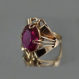Niche Vintage Red Zircon Ring – Birthday Gifts — 4