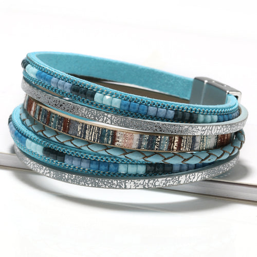 Bead Women's Leather Multi-layer Handmade Braided – Gifts for Her — 2