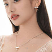 Ballet Style Cute Love Heart Stud Earrings Peach Heart – Stylish Gifts — 5
