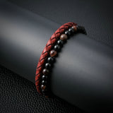 Men's Volcano Natural Tiger Eye Beaded Bracelet – Jewelry Gift Ideas — 2