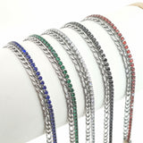 Fashion Double Row Titanium Steel Zircon Bracelet – Stylish Gifts — 1