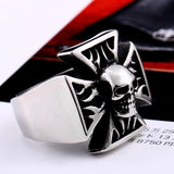 Man's Goth Punk Rock Flame Skull Ring – Gifts for Him — 3