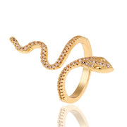 Copper Plated Genuine Gold Snake Shaped Diamond Ring – Stylish Gifts — 8
