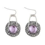RETRO Geometric Disc Purple Earrings – Gift Ideas — 2
