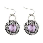 RETRO Geometric Disc Purple Earrings – Gift Ideas — 2