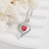 Rose Heart-shaped Necklace With Rhinestones – Gifts for Couples — 6