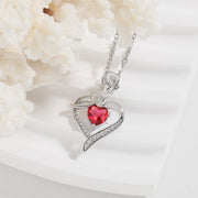 Rose Heart-shaped Necklace With Rhinestones – Gifts for Couples — 6