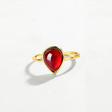 Natural Garnet Ring Sterling Silver Temperament Niche – Surprise Gifts — 1