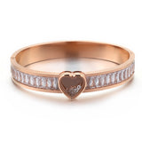 Fashion Titanium Steel Heart Shaped Zircon Bracelet – Stylish Gifts — 4
