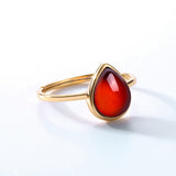 Natural Garnet Ring Sterling Silver Temperament Niche – Surprise Gifts — 2