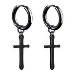 Black Geometric Pendant Stainless Steel Earrings – Jewelry Gift Ideas — 14