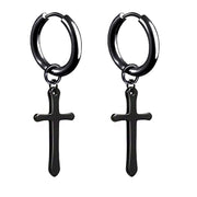 Black Geometric Pendant Stainless Steel Earrings – Jewelry Gift Ideas — 14