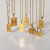 Statement Square Tarot Signet Pendant Necklace – Jewelry Gift Ideas — 1