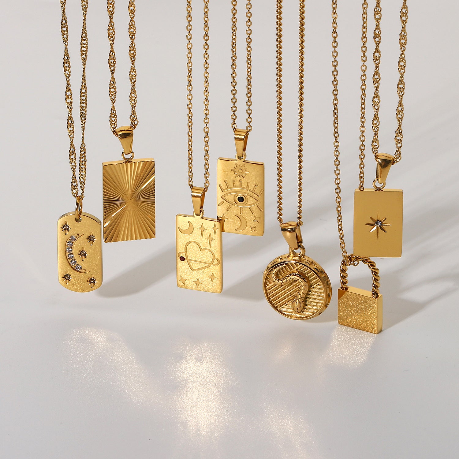 Statement Square Tarot Signet Pendant Necklace – Jewelry Gift Ideas — 1