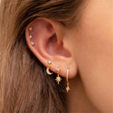 Fashion Five-pointed Star Moon Sun Lightning Earrings – Stylish Gifts — 1