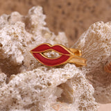 18K Gold Lip Dripping Ring For Women – Gifts for Her — 6
