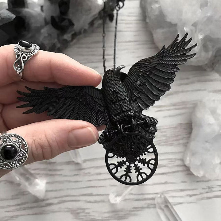 Vintage Black Crow Pendant Necklace – Jewelry Gift Ideas — 1