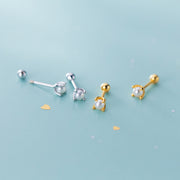 S925 Silver Earrings Female Four-claw Shell Beads – Gifts for Her — 1