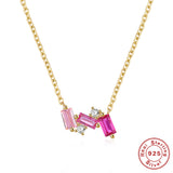Women's Collarbone Necklace With Colored Diamonds – Jewelry Gift Ideas — 8