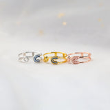 S925 Sterling Silver Open Pin Ring For Women – Gifts for Her — 6