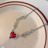 Personalized Punk Dark Red Love Pendant Necklace – Jewelry Gift Ideas — 3
