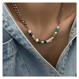 Pearl Colorful Glaze Flower Splice Necklace – Jewelry Gift Ideas — 2