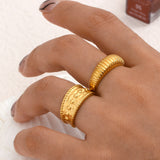 Stainless Steel Vintage Dotted Irregular Wide – Holiday Gift Ideas — 3