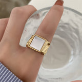 Fritillary Shell 18K Vintage Ring – Stylish Gifts — 5