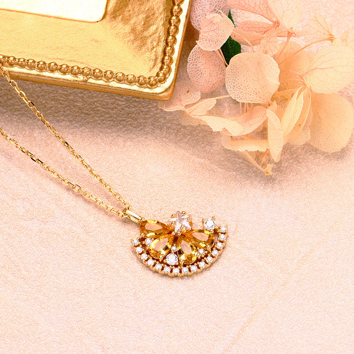 Small Lemon Slice Citrine Necklace – Jewelry Gift Ideas — 1