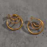 Trendy Earrings Stainless Steel Multi-layer – Jewelry Gift Ideas — 18