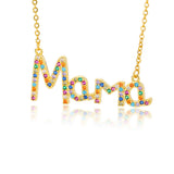 18k Copper Zircon Mom Square Pendant Necklace – Jewelry Gift Ideas — 5