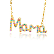 18k Copper Zircon Mom Square Pendant Necklace – Jewelry Gift Ideas — 5