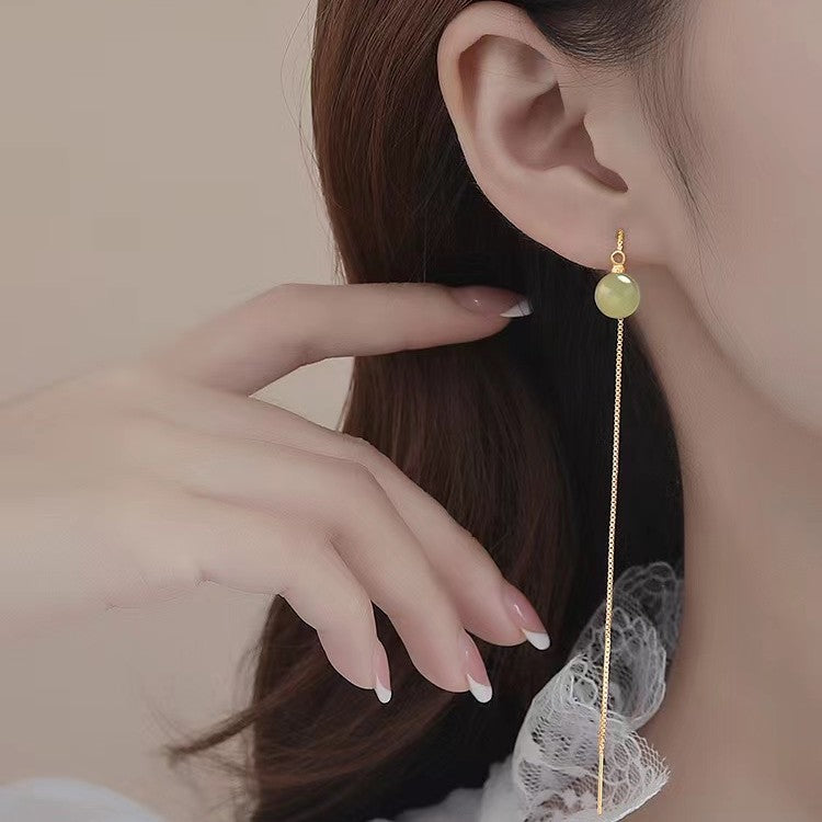 Women's Sterling Silver Temperament Long Ear Wire – Gifts for Her — 1