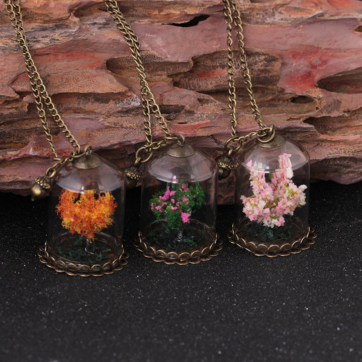 Plant Life Tree Glass Cover Necklace Personality – Jewelry Gift Ideas — 1
