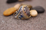 Vintage Pattern Ancient Dual Color Geometric Ring – Holiday Gift Ideas — 4