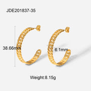 Gold Titanium Steel Chain Ear Ring Ladies – Surprise Gifts — 2