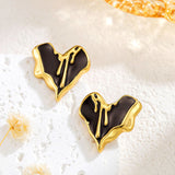 Liquid Irregular Heart-shaped Dripping Stud Earrings – Gifts for Her — 7