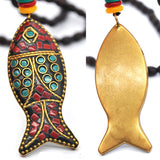 Vintage Long Necklace Handmade Turquoise Wood – Jewelry Gift Ideas — 5