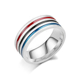 Titanium Steel Ring Rainbow Drops Of Oil – Thoughtful Gifts — 3