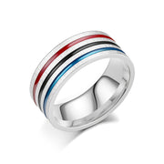 Titanium Steel Ring Rainbow Drops Of Oil – Thoughtful Gifts — 3
