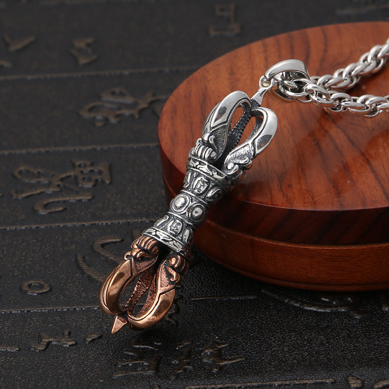Vintage Six Word Mantra Vajra Pendant – Jewelry Gift Ideas — 1