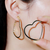 Earrings Studded With Diamonds Large Heart – Unique Gift Ideas — 4